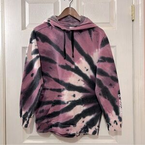 PINK Victoria’s Secret Tie-dye Hoodie Sweatshirt Woman's Size XS Purple Black